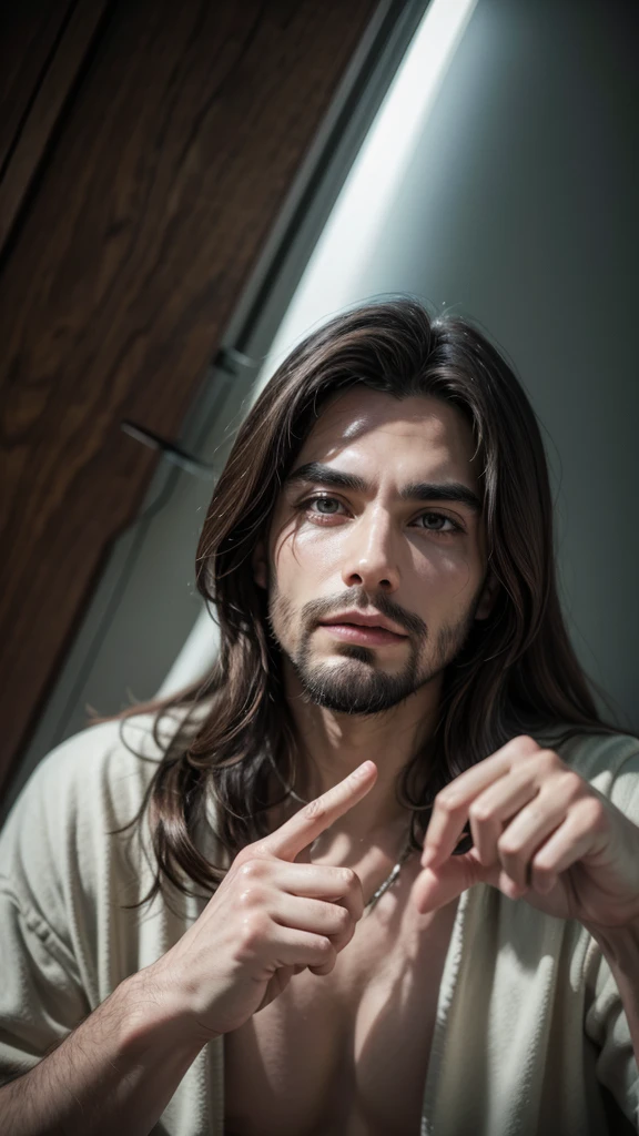 Jesus pointing the finger