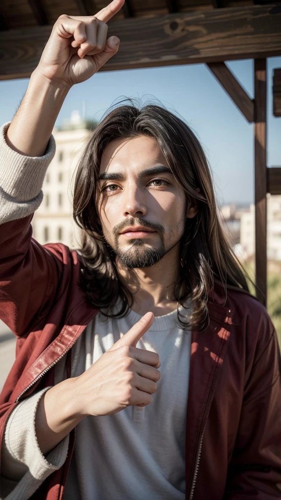 Jesus pointing the finger