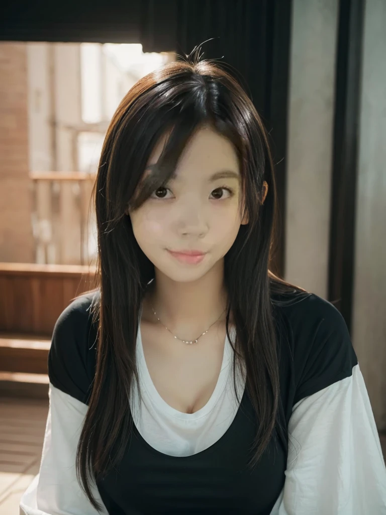 An innocent 20-year-old girl、((Oversized white T-shirt,Dramatic Pose)),smile,Shortcuts,Park Background、RAW Photos, (8k、Highest quality、masterpiece:1.2)、(Intricate details:1.4)、(Photorealistic:1.4)、Octane Rendering、Highly detailed and intricate 3D rendering, Soft studio light, Rim Light, Sharp details, Super Detail, Realistic skin texture, Detailed aspect, Beautiful attention to detail, Highly detailed CG Unity 16k wallpaper, Compensate, (Detailed Background:1.2), Glowing Skin, whole body、From head to thighs、Cleavage,((Get on all fours、Stick your butt out、please put your hands on the ground))