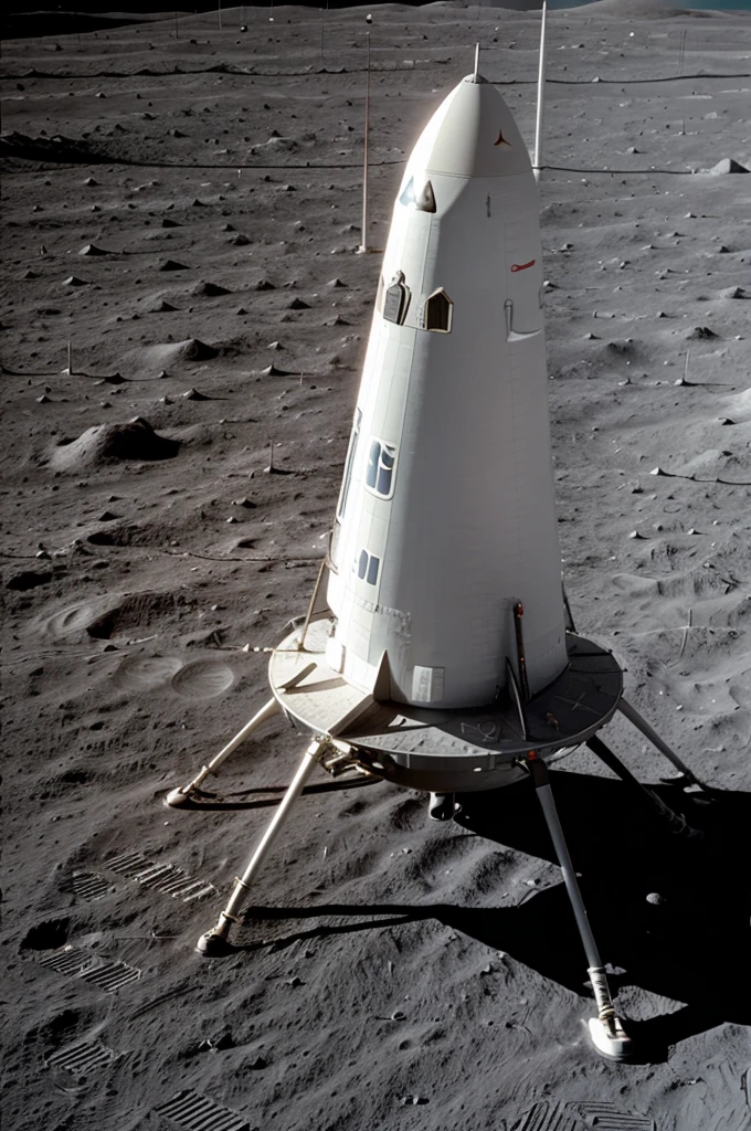 A rocket  landing on moon
