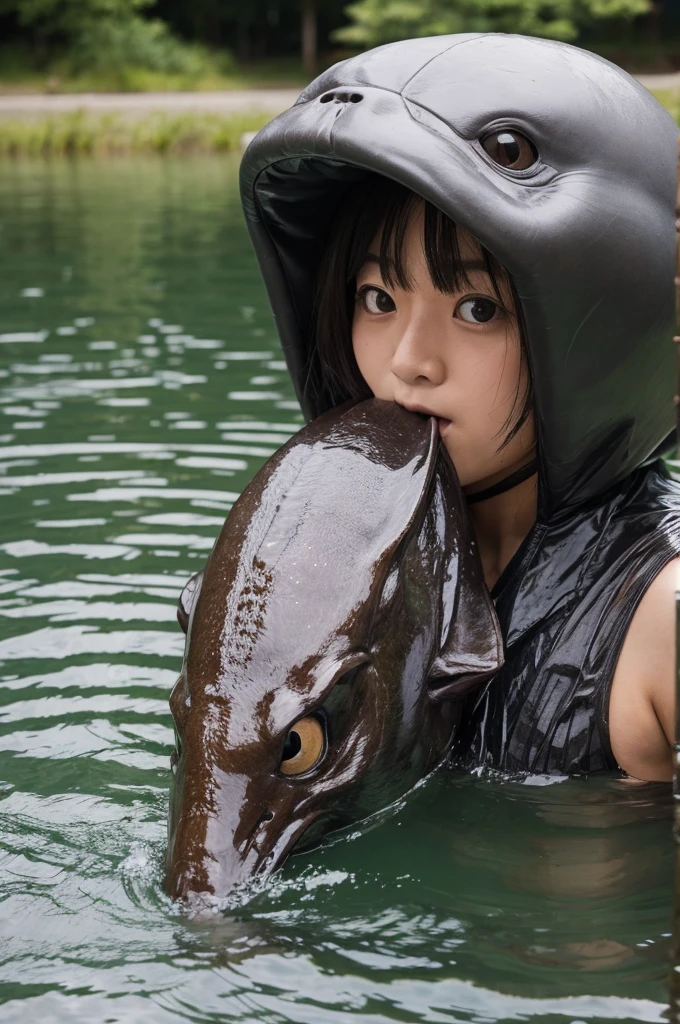 Unidentified creature with a human-like face Chi-kun Lake Biwa Bottom of the lake Man-eater Huge