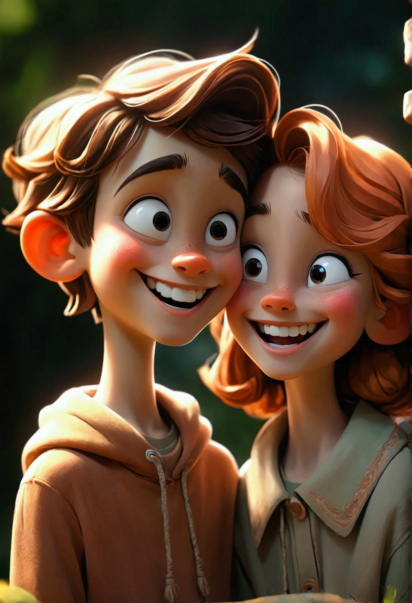 Smiling boy and girl