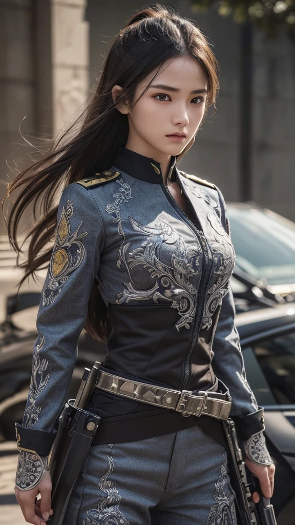 (Ultra quality:1.2), (Ultra detailed:1.2), (Ultra detailed clothes:1.2), (Ultra detailed face:1.2), (Ultra detailed eyes:1.2), (Ultra detailed body:1.2), (Ultra detailed weapons:1.2), soldier women, background war world