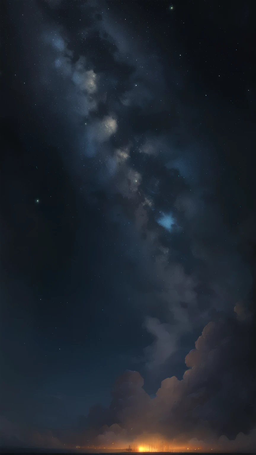 ((best quality)), ((masterpiece)), (detailed), A digital illustration of sky wat night with a dark blue and black background