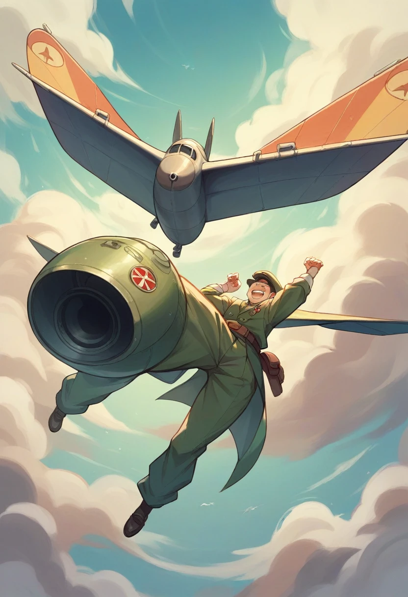 Japanese fighter planes flying in the sky、No.2World War II、Zero Fighter