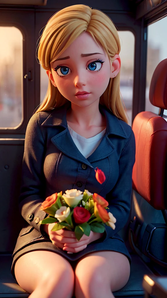 a girl sitting on her boyfriend's lap in a bus, beautiful detailed eyes, beautiful detailed lips, extremely detailed eyes and face, long eyelashes, intimate moment, tender embrace, romantic atmosphere, warm lighting, soft focus, cinematic composition, muted color palette, (best quality, 4k, 8k, highres, masterpiece:1.2), ultra-detailed,(realistic, photorealistic, photo-realistic:1.37), cinematic lighting, dramatic shadows, depth of field, emotional, intimate, tender, romance