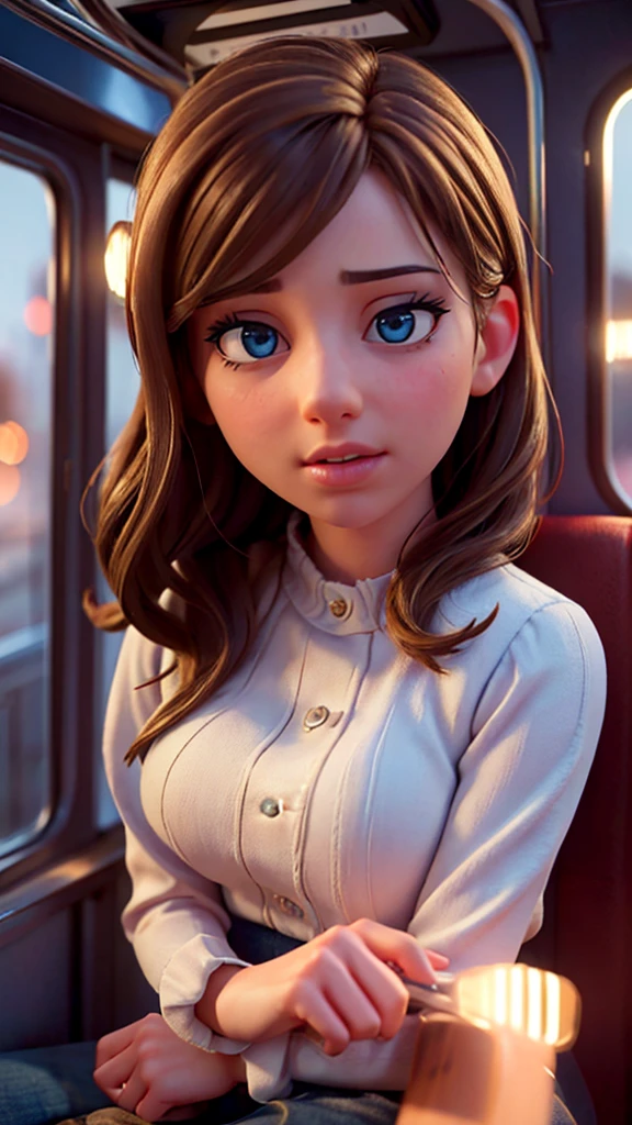 a girl sitting on her boyfriend's lap in a bus, beautiful detailed eyes, beautiful detailed lips, extremely detailed eyes and face, long eyelashes, intimate moment, tender embrace, romantic atmosphere, warm lighting, soft focus, cinematic composition, muted color palette, (best quality, 4k, 8k, highres, masterpiece:1.2), ultra-detailed,(realistic, photorealistic, photo-realistic:1.37), cinematic lighting, dramatic shadows, depth of field, emotional, intimate, tender, romance