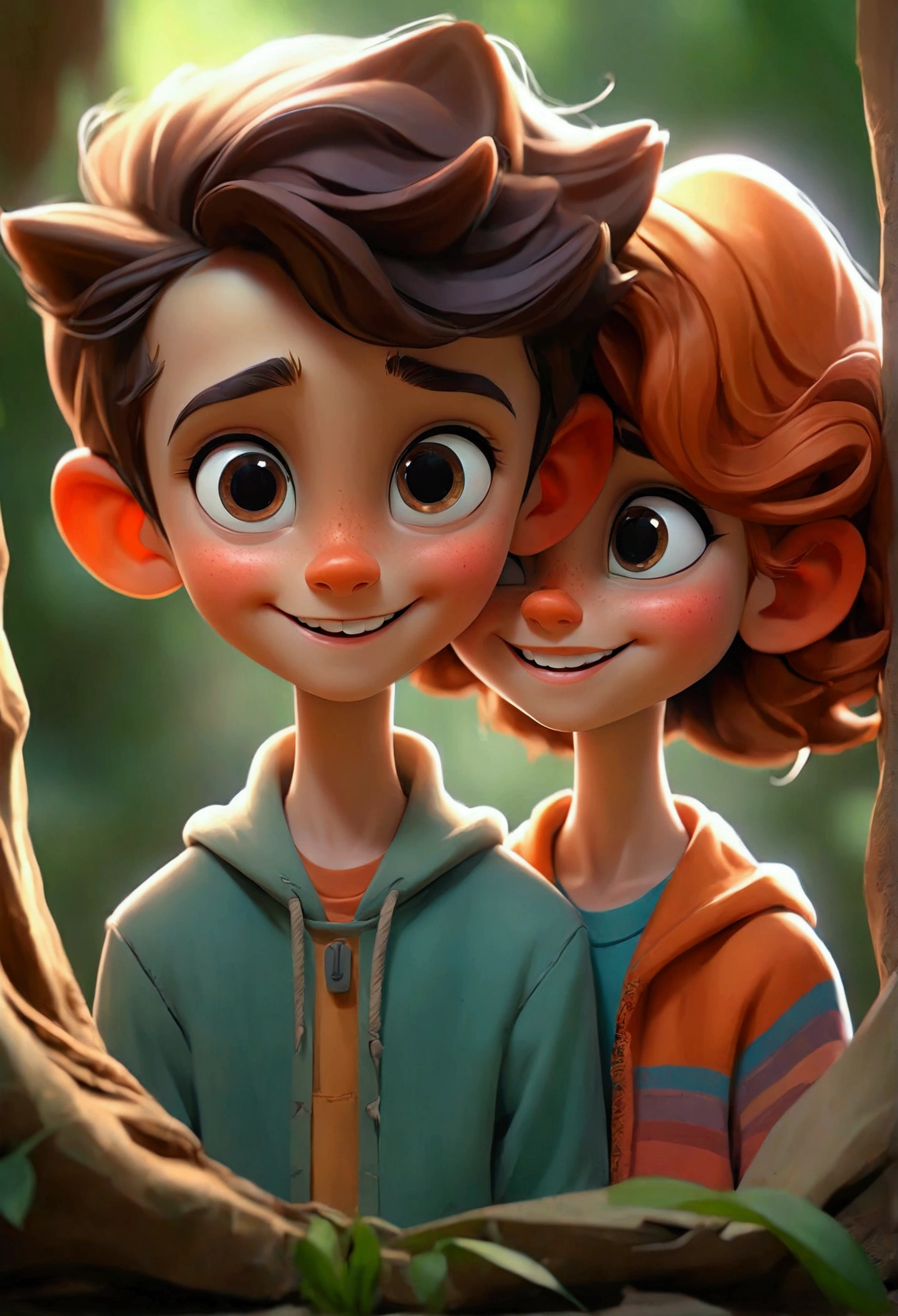 Cute smiling boy and girl
