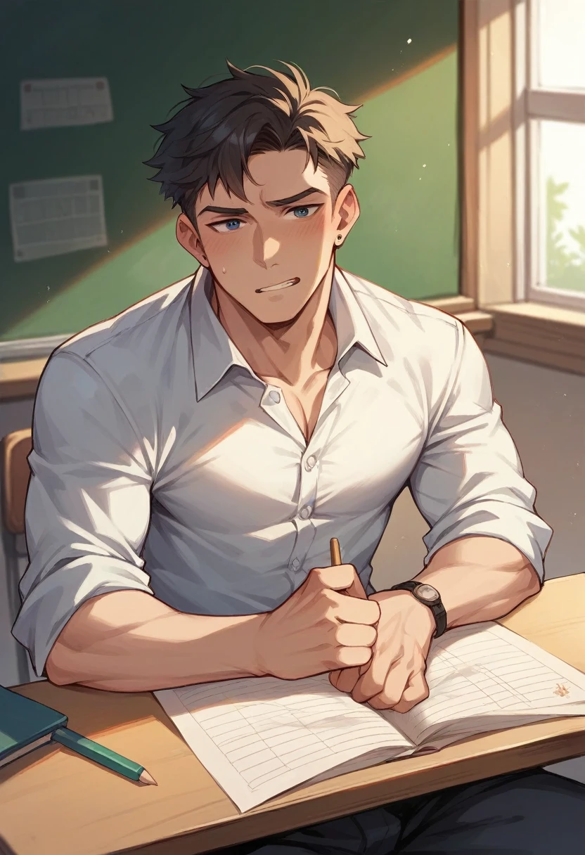 i need a boy image who studying classroom