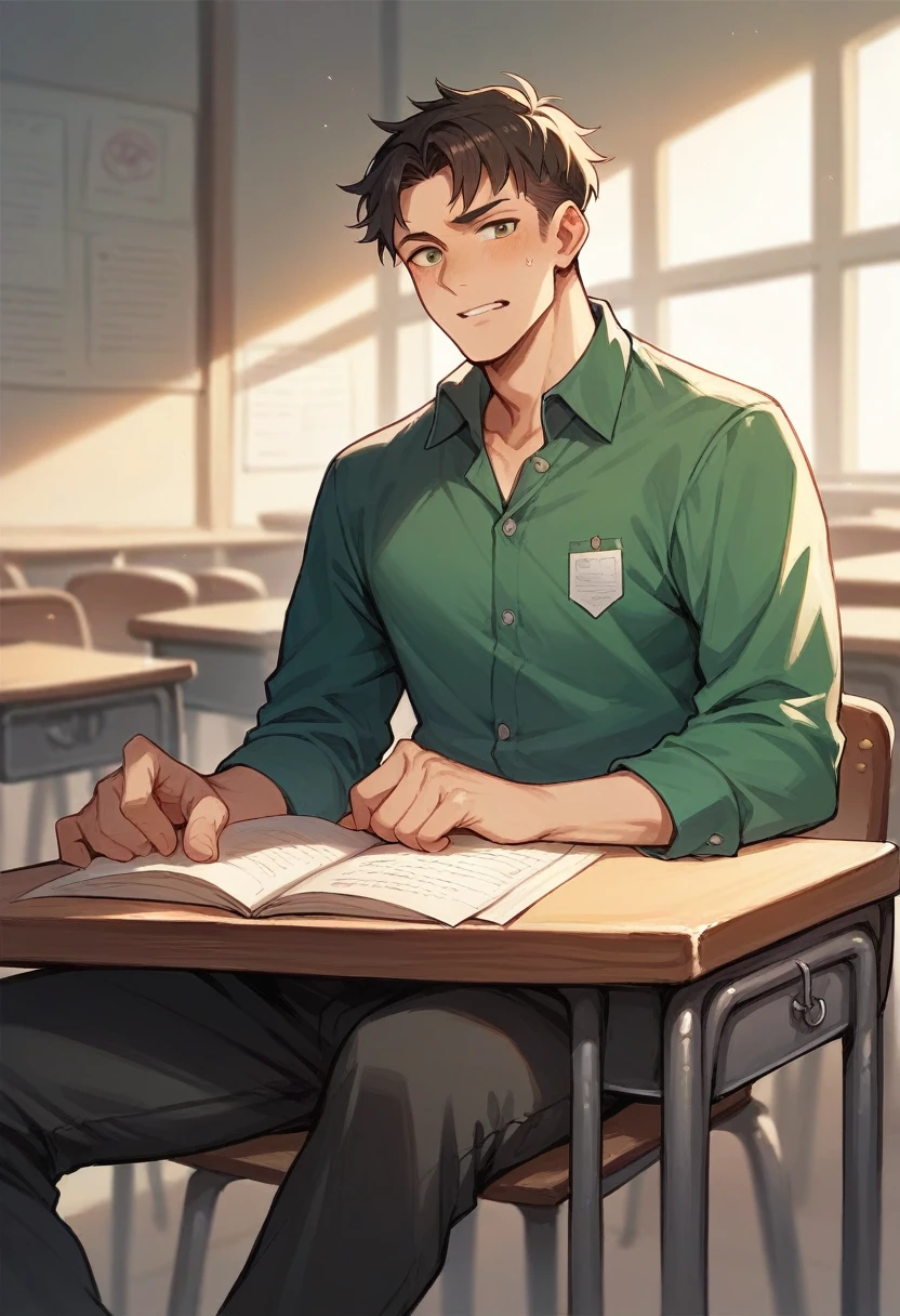 i need a boy image who studying classroom