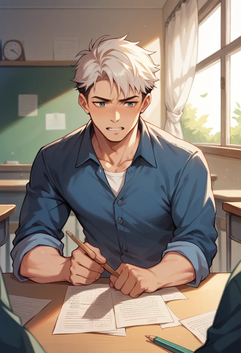 i need a boy image who studying classroom