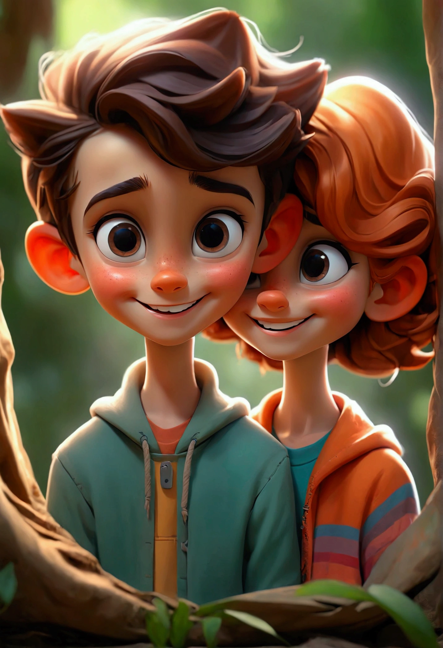 Cute smiling boy and girl