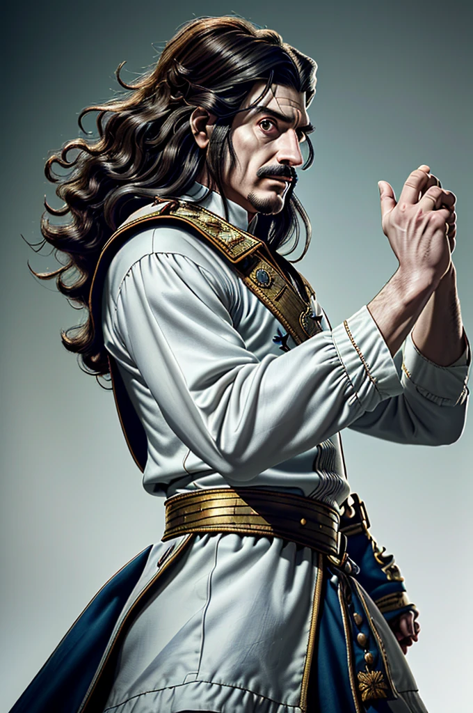 Highest quality,High resolution, (((Charles II))) ,One person,strongest,(Spain),(Limbs),(Full Finger),(Accurate fingertips), (The finer details), (Super detailed),(White skin:),4K,(high resolution),whole body, (Front angle), Looking at the camera,masterpiece,(Subtle details),(Intricate details),Octane Rendering,(Hyper Detail),