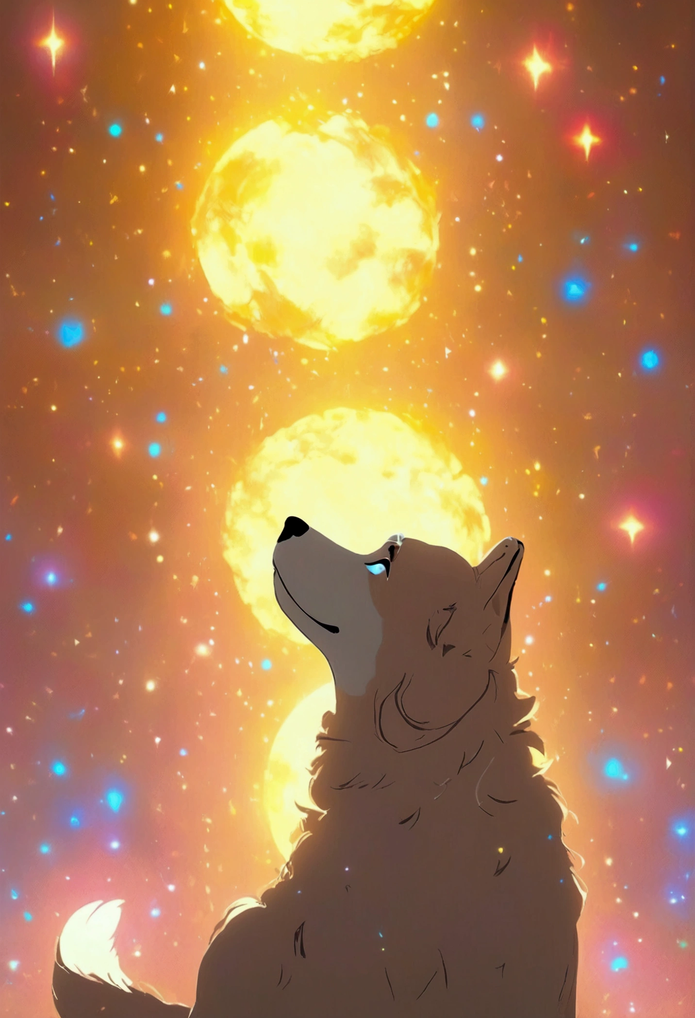 (null飛ぶ子犬), null, 星nullの至点, Inspired by the colorful glow of distant celestial bodies, lighting up the night null with a gentle hint of warmth and longing for the beauty that exists far beyond our reach, whole body, Award-winning, Movie stills, Emotional, Vignette, dynamic, Vivid, (masterpiece, Highest quality, Professional, Perfect composition, so beautiful, Absurd, Very detailed, Intricate details:1.3)