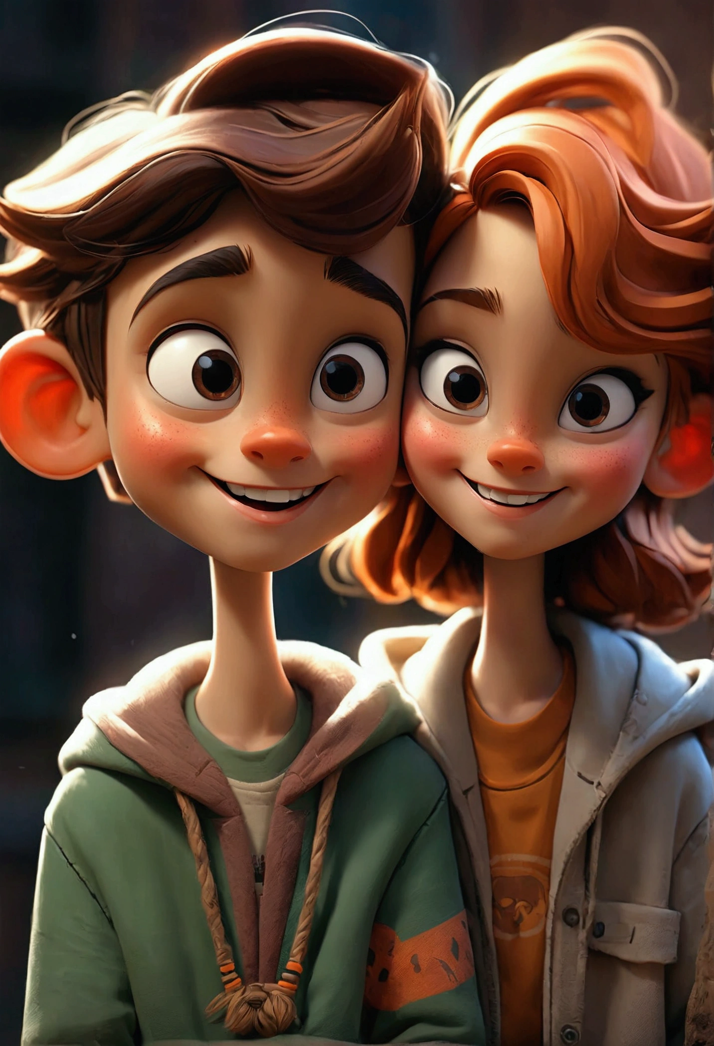 Cute smiling boy and girl