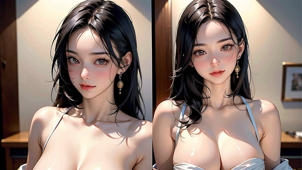 8k, 最high quality, ultra High resolution, Female Solo, 21 years old (Photorealistic: 1.4), (Famous Japanese actresses: 1.2), so beautiful, cute, Professional photos, Very delicate and beautiful, Very detailed, とても詳細な美しいgirl, Very detailedな顔, Very fine grain, Very detailedな肌, Very detailedな指, Very detailedな鼻, Very detailedな口, Perfect Anatomy, Realistic body, Fair skin, Glowing Skin, Slender body, Good figure, Looking at the audience, smile, 最high quality, high quality, 最high quality, 8k, 最High resolution, High resolution, 最high quality, masterpiece, Detailed and realistic human body, Detailed and realistic skin, Realistic face in every detail, Realistic reproduction of every detail, Detailed and realistic lips, Detailed and realistic teeth, Detailed and realistic ears, Detailed and realistic hair, Detailed and realistic weapons, Realistic reproduction of every detail , Realistic fingers in every detail, (Beautiful Hands, Thumb 1 Reference 4), Realistic feet down to the last detail, ((美しい日本のgirl)), (Japanese Model), (Japanese women), ((18 year old beautiful girl)), (Black Hair), (Random Hairstyles), ((whole body)), ((Upward beautiful breasts)), (Slim Style, Slim fit), girl, Sweat, Mid-chest, shy, Fine hand, View your viewers, Dynamic Shadows, smile, smartphone in hand, smartphone