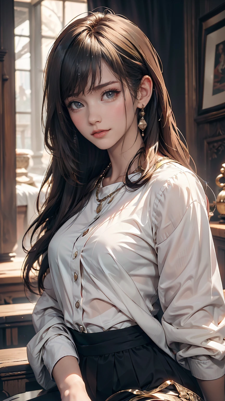 ((最high quality, 8k, masterpiece: 1.3, Ultra HD, high quality, 最high quality, High resolution, realism)) 、that'Cleopatra、Inside an ancient Egyptian palace、Using her body to seduce Julius Caesar of Rome