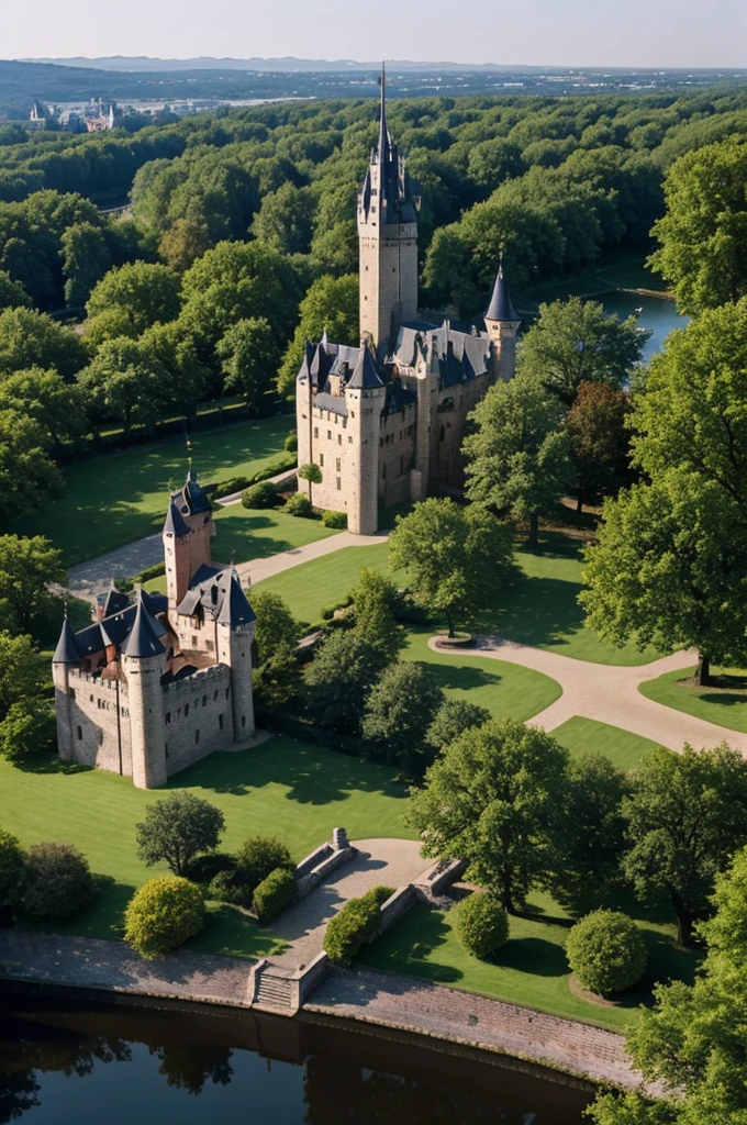 Castle in the castle park and landscape