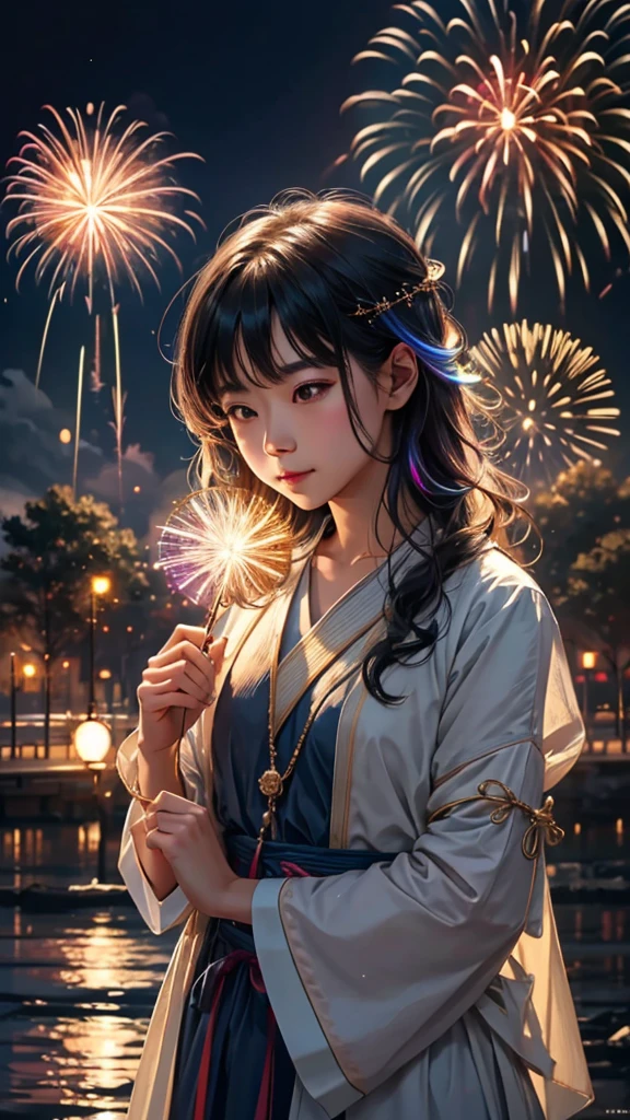 Soap bubble、無数のSoap bubble、Bubble、Soap bubbleたちに囲まれて、Mysterious Landscape、firework、firework大会、Rainbow colorsのfireworkが打ちあがっている瞬間、夜nullとともに、幻想的な海景色で壮大なfirework、future都市、Highest quality、masterpiece, (Diffuse reflection of light:1.2), When the fantastic rainbow turns into shadow, bathed in a mystical atmosphere.Soap bubbleたちも見ています, Cast magic spells. evoke a sense of wonder and awe. A fusion of natural grandeur and magic, Weaving dreams into reality. Behold, null, And the unknown, Fleeting、And an eternal moment, 16K, Ultra-high resolution.Realistic, Ultra-high resolution, to be born,future、Rainbow colorsに光り輝く、Rainbow colors、The world 30 years from now。