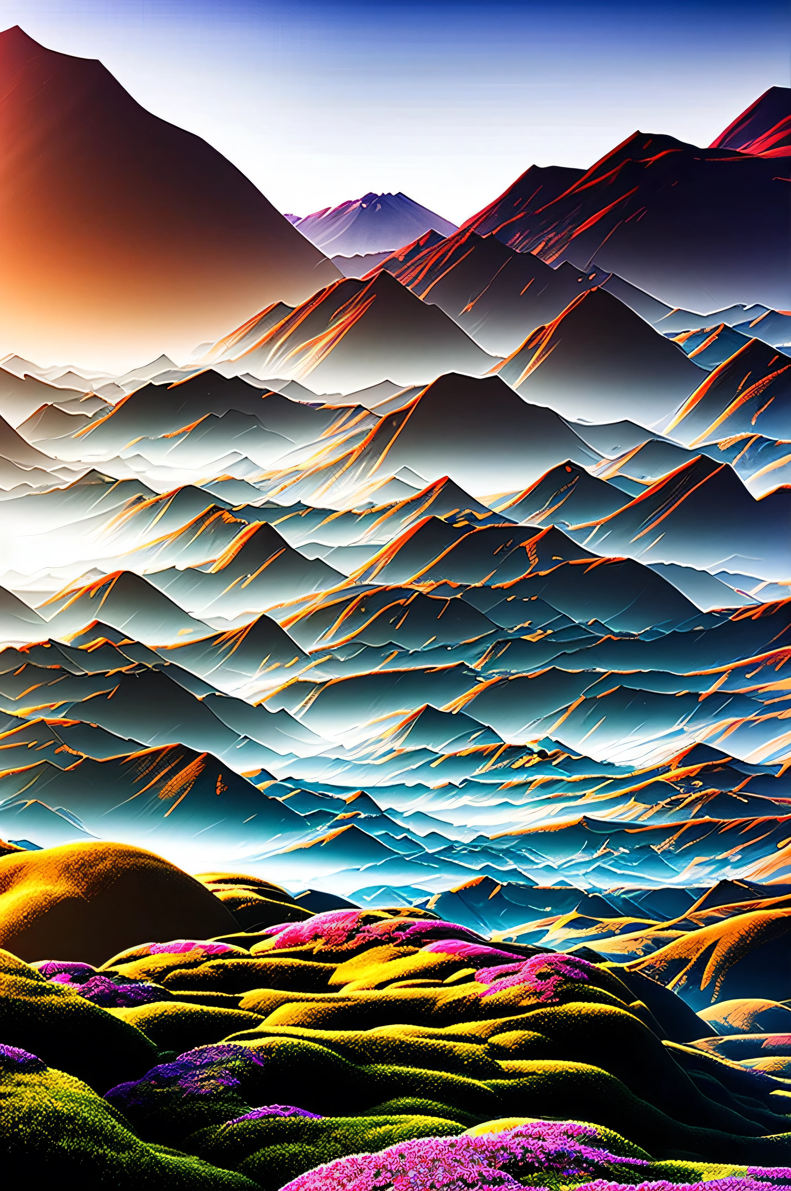 Huge castles and skyscrapers floating in the air Cyberpunk fantasy world Top quality ultra high definition utopia 8K Giant waterfalls nature