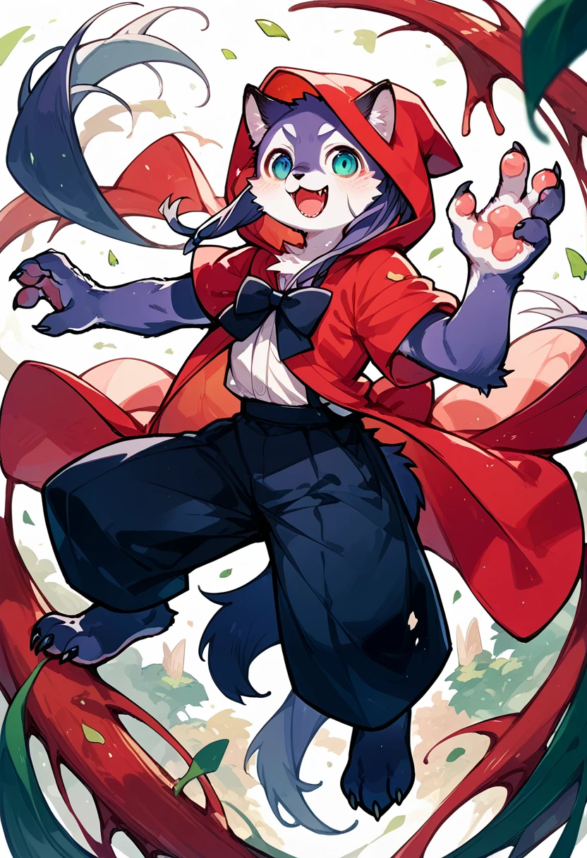 A doujinshi cover with a The werewolf of the bartender and the guest's Red Riding Hood, furry, kemono, with some elements of comedy manga,