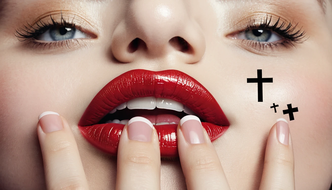 Bite my lip and cross my fingers, symbols