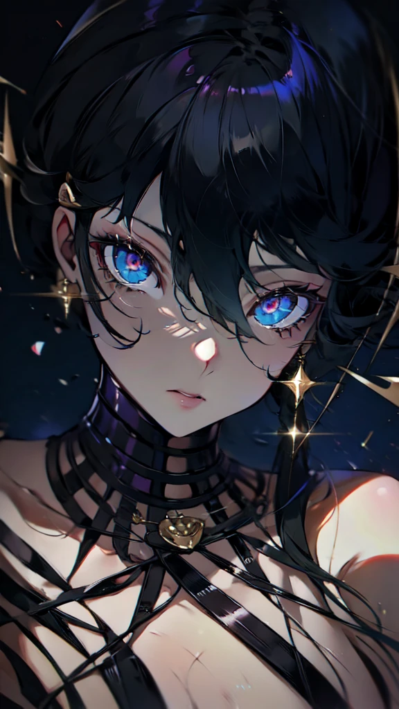 (Highest quality),(masterpiece), 8k,Very detailed, Detailed light, Best Shadow,Detailed reflective eyes, Beautiful Eyes, Very detailedな顔,One person,Gloss,Fantasy,Quiet anger,Expressionless,looking at the camera,front,Black Hair,Yor briar,Spy&Family,assassin,darkness,face is dirty for painting,Dynamic Angle,