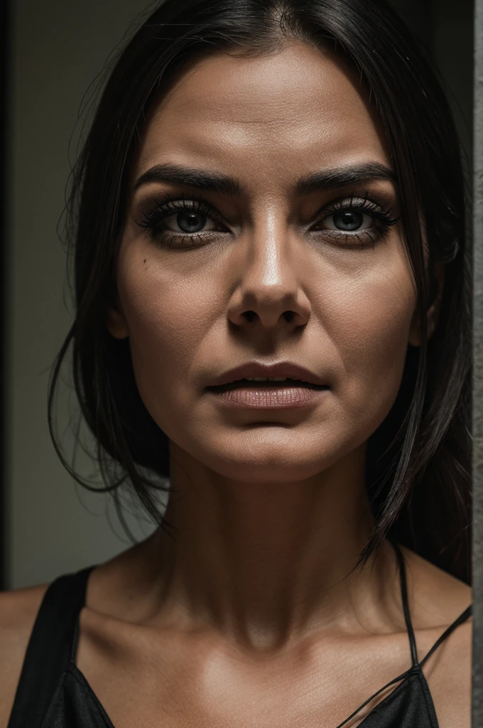 A scary woman face