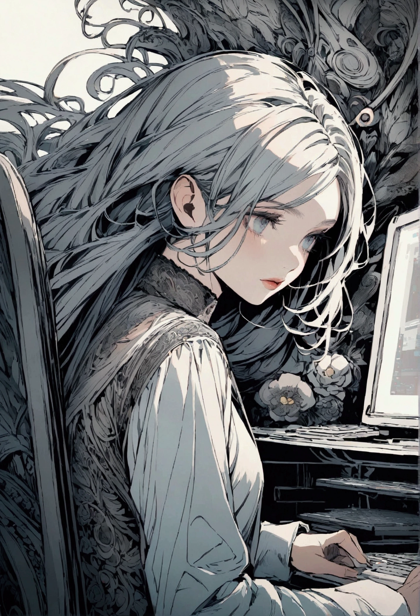 Image of a person working on a computer
