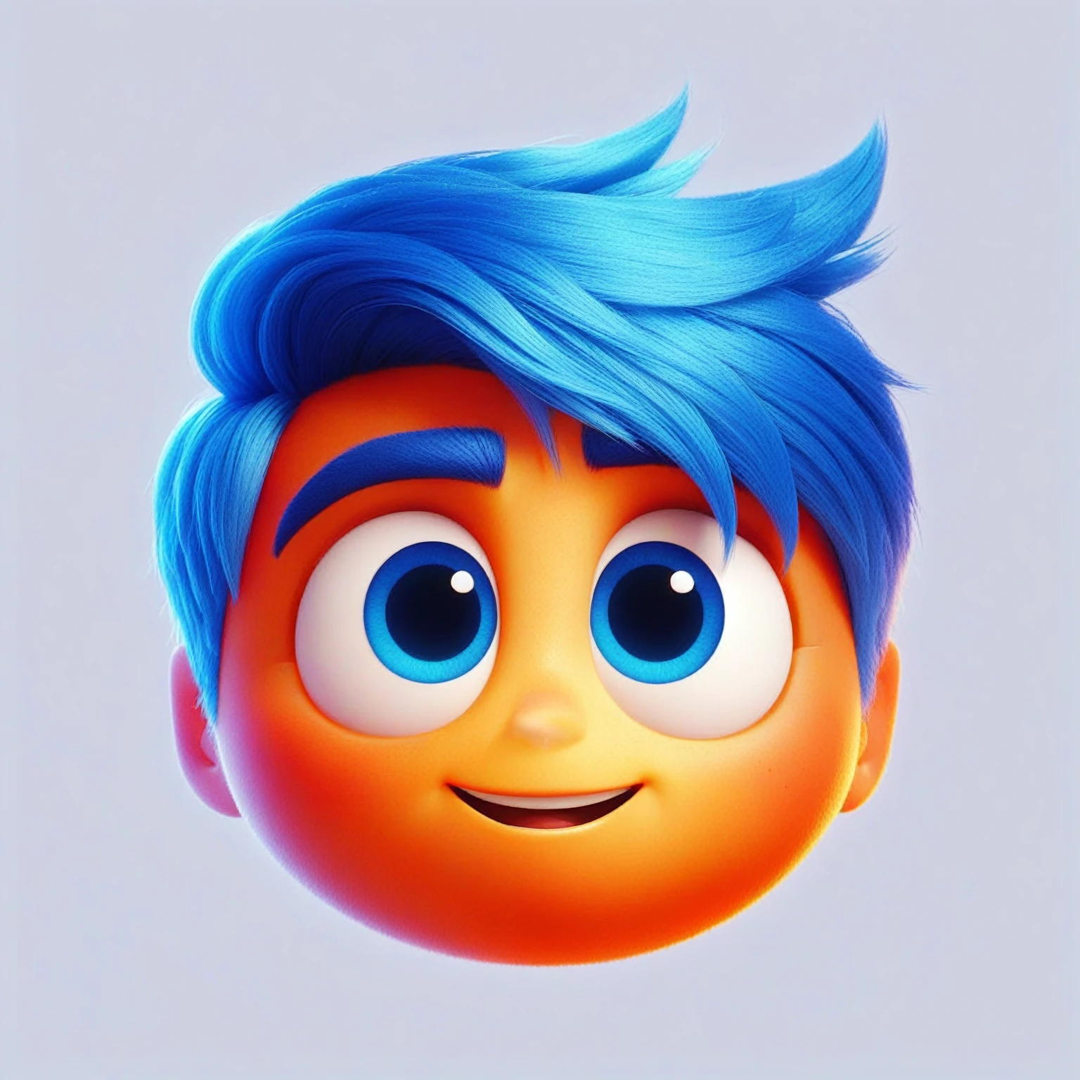 a close-up of a cartoon emoticon with blue hair, cute pixar character design, cute pixar character, portrait pixar photo 8k, digital art emoji collection, in style of disney pixar, Portrayed as a Pixar character, pixar art style, in pixar style, Pixar Style of Animation, ideal pixar character, pixar artstyle, 3d stylized, pixar cartoon style