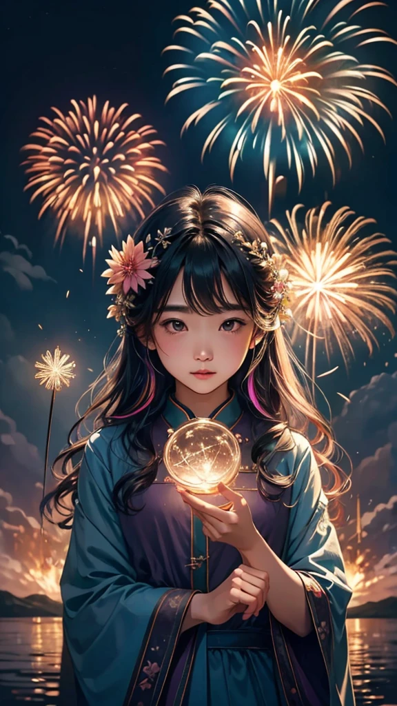 子Bear、Bear、子Bearたちに囲まれて、Mysterious Landscape、firework、firework大会、Rainbow colorsのfireworkが打ちあがっている瞬間、夜nullとともに、幻想的な海景色で壮大なfirework、future都市、Highest quality、masterpiece, (Diffuse reflection of light:1.2), When the fantastic rainbow turns into shadow, bathed in a mystical atmosphere.子Bearたちも見ています, Cast magic spells. evoke a sense of wonder and awe. A fusion of natural grandeur and magic, Weaving dreams into reality. Behold, null, And the unknown, Fleeting、And an eternal moment, 16K, Ultra-high resolution.Realistic, Ultra-high resolution, to be born,future、Rainbow colorsに光り輝く、Rainbow colors、The world 30 years from now。