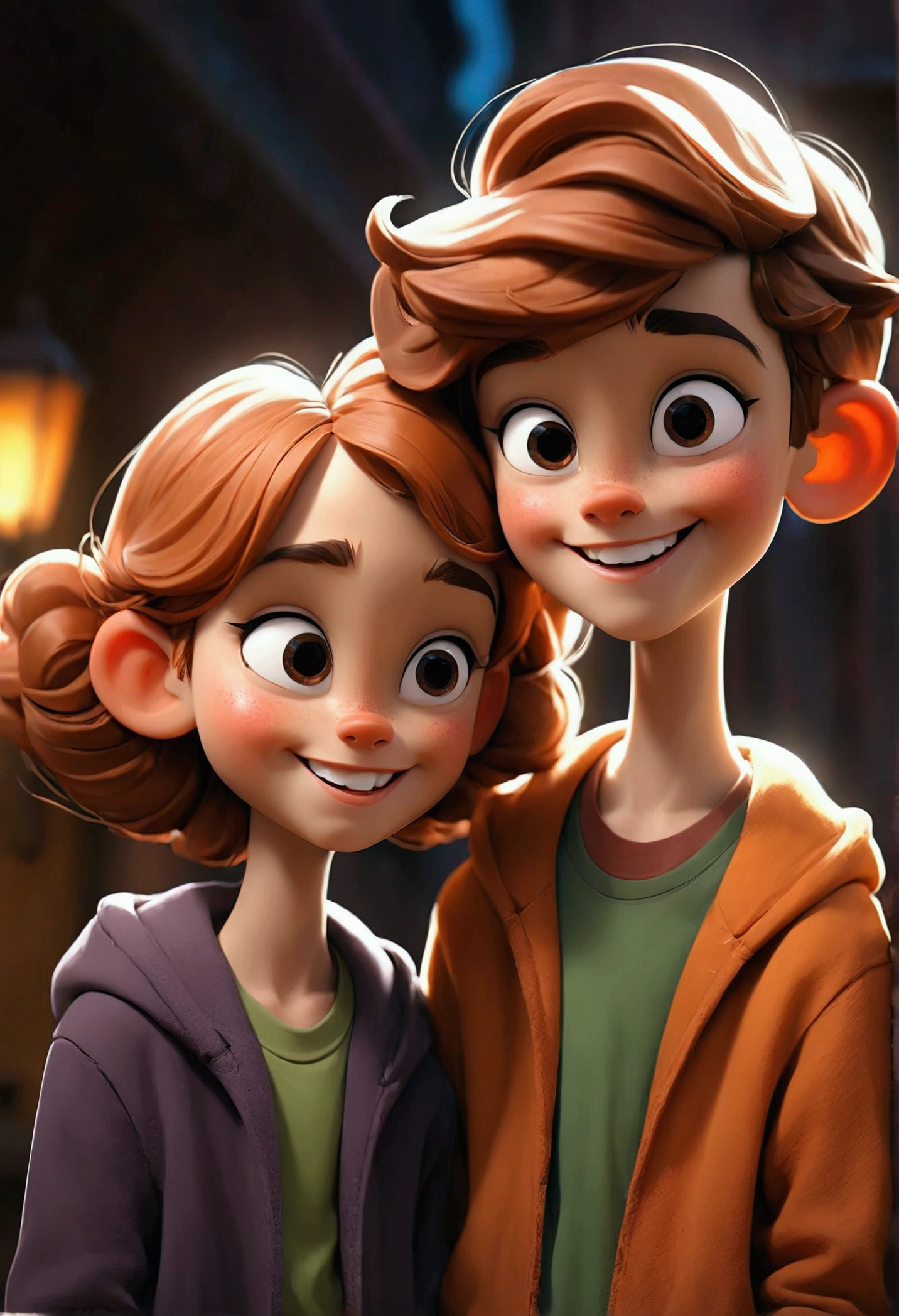 Cute smiling boy and girl