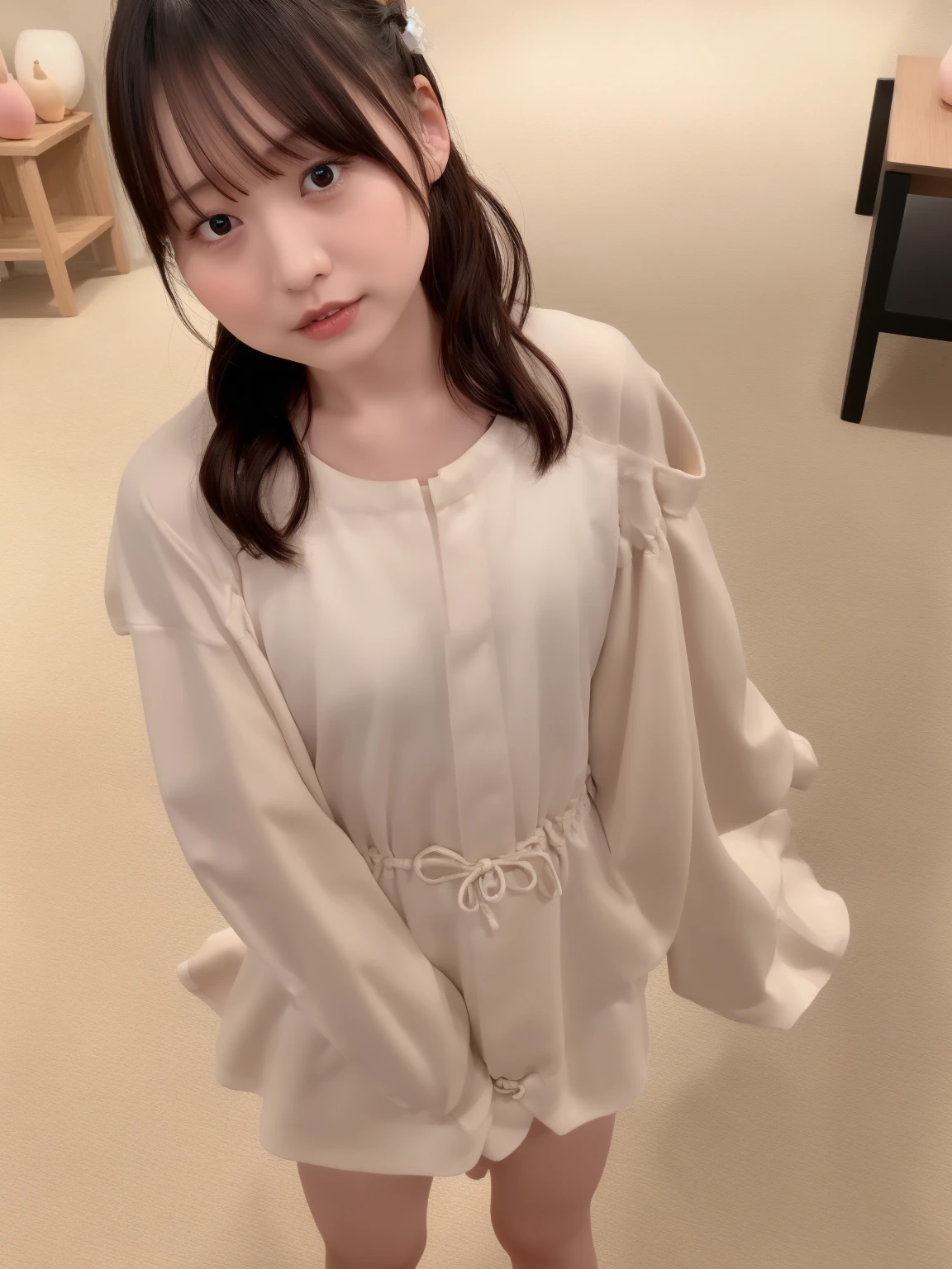 (8k, Best Quality, Masterpiece: 1.2), 1 young girl、masterpiece、onsen、(nude:1.8)、photo realistic、realistic、full body, (flat chest:1.6), solo