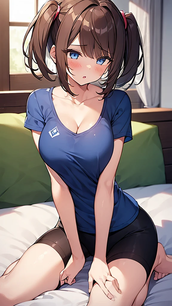 ((Girl having intense vaginal sex with man:1.3)), Anime One Girl, Haruka Pokemon, Brown Hair, short hair, Blue eyes, Big Breasts, Chest cleavage, Bounce, Thighs, indoor, 32K,Super detailed,Ultra-detailed, White gym clothes,Navy Blue Bloomers, My chest is shaking wildly, whole body, , {{A Pokemon trainer sees ハルカ passing by and has Metamon transform into an adult ハルカ and engage in intense vaginal sex with her.}}, Intense piston movement between a man&#39;s legs, NSFW