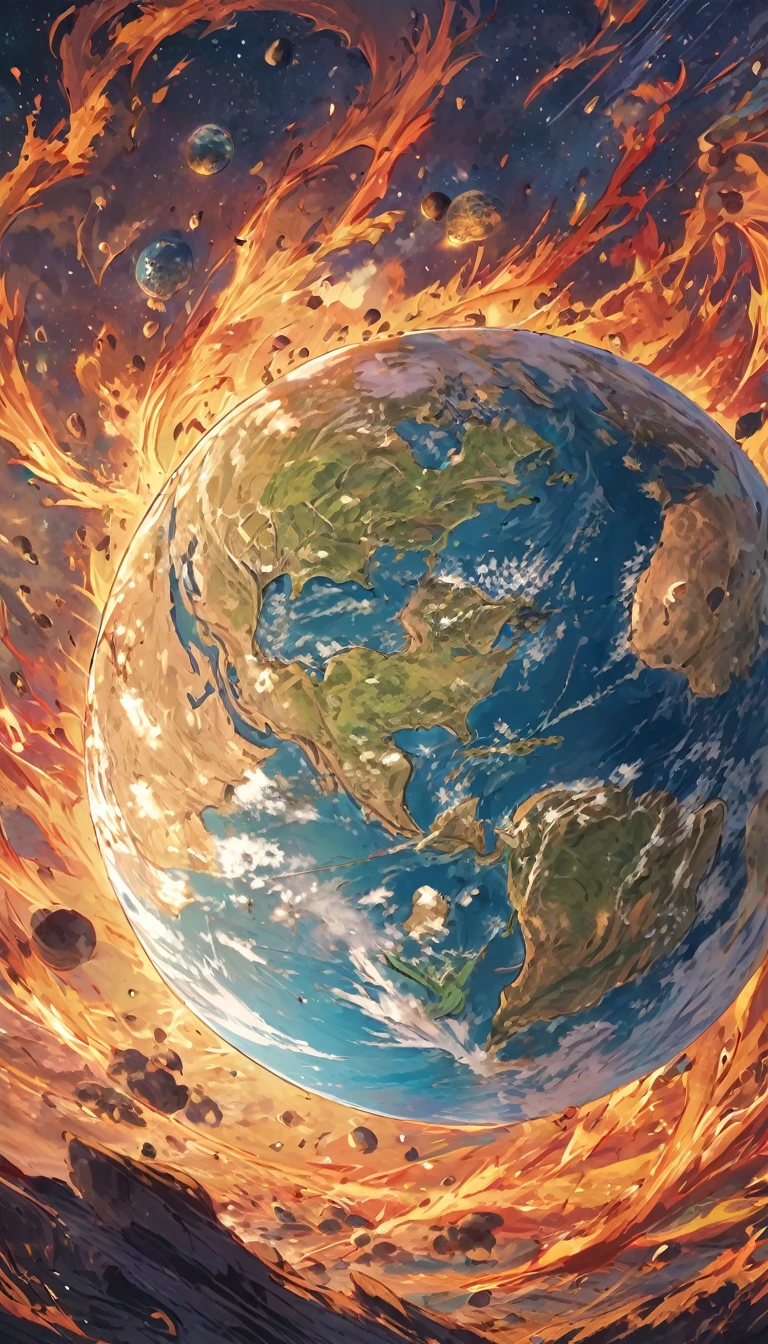 Create a Dragon Ball Earth background ,masterpiece, Super detailed, 8k, high quality