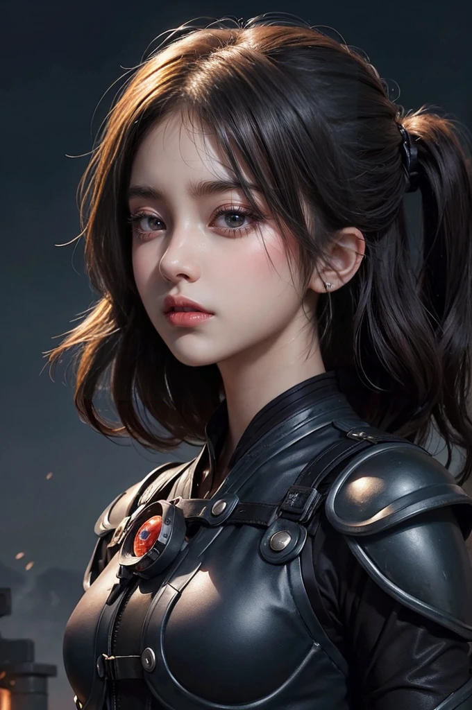Ticker mechanism, Beautiful Eyes, Upper Body, （Mechanic Armor）, Portraiture、abyss、Shooting with a wide-angle lens,Lightning from Sharingan&#39;s hand、fly in the sky、perfection、Neon Light, 8k, born, Highest quality, Tabletop, Ultra-high resolution, colorful, (medium wide shot), (Dynamic Perspective), Sharp focus , (Depth of written boundary, Bokeh:1.3), Very detailed目と顔,Ninja Artist, Beautiful detailed eyelashes gold, Trim Gear:1.2), ((Tabletop, Highest quality)), Detailed Background, Inside the spaceship、Grab your weapon、（Gray Hair）、blue eyes、ponytail、dirty、born物発光、Many crescent moons、Shot with Canon R5、Dark fantasy,masterpiece,Plug in、spectrum、Space City、HVery detailed beautiful porcelain profile female android face、Complex 3d rendering of a headset、cyborg、Robot parts、150mm、Beautiful studio soft light、Rim Light、Sharp details、Gorgeous cyberpunk、Ren Hao、Surreal、Anatomical、Facial muscles、Cable Wire Microchip、elegant、Beautiful background、Get down on one knee、Octane Rendering、HR Giger Style、8k、Highest quality、masterpiece、Awareness-raising、Very delicate and beautiful、Very detailed、Hmph ,Unity ,wall-,grow, Attention to detail, masterpiece,Highest quality,Official Art,HVery detailed ticker Unity 8k wallpapers、、Silver Beads、((Whole Body Ezbian))