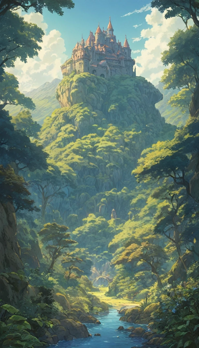 Scenery from Nausicaa of the Valley of the Wind、Ghibli style ,King worm、masterpiece, Super detailed, 8k, high quality