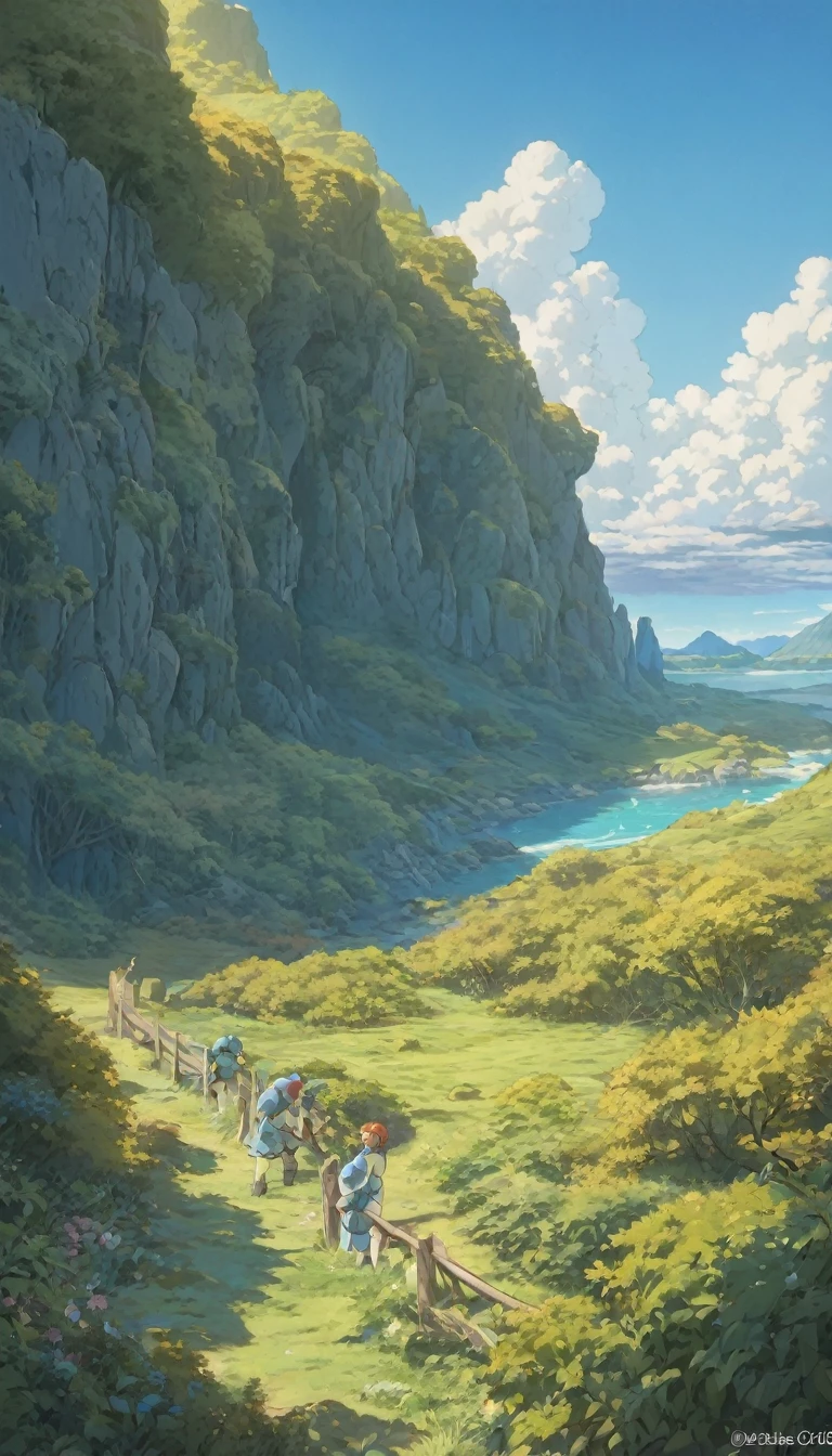 Scenery from Nausicaa of the Valley of the Wind、Ghibli style ,King worm、masterpiece, Super detailed, 8k, high quality