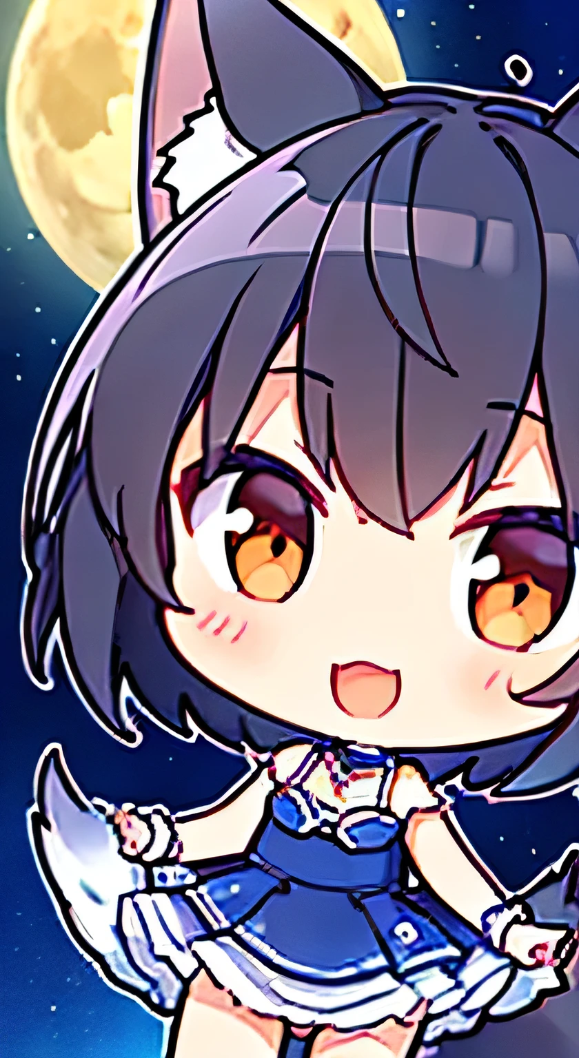 ((master piece, top-quality, ultra-definition, high resolution)), ((ultra-detailed illust:1.2)),(beautiful and delicate eyes), (Detailed and delicate face), 8Khighres, best quality, full body, (wide shot), ong shot, 8-year-old、pretty girl、Fetish、Happy smile、shooting star、milky way、full moon、white background、Four Girls、Cute Swimsuits、Animal Ears、Black Hair、Brown eyes、Pointed Ears、Short Hair、Fox Ears、Animal Ears、