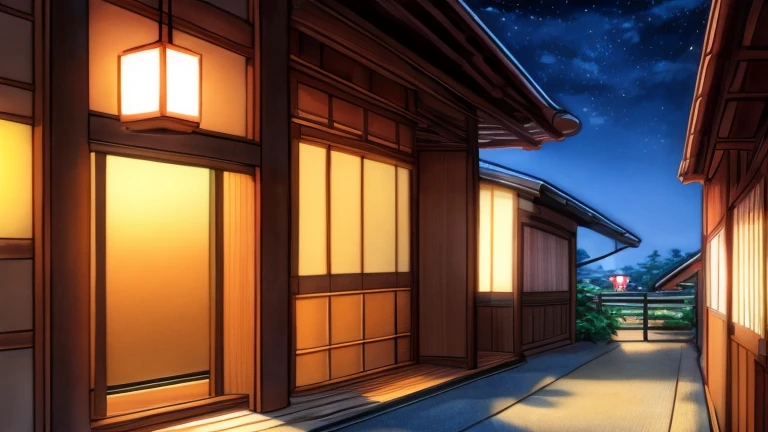 A fluffy cat resting in a room with headphones on、
Warm lighting、Outside the room it is night、A pleasant breeze is blowing、Japanese anime style