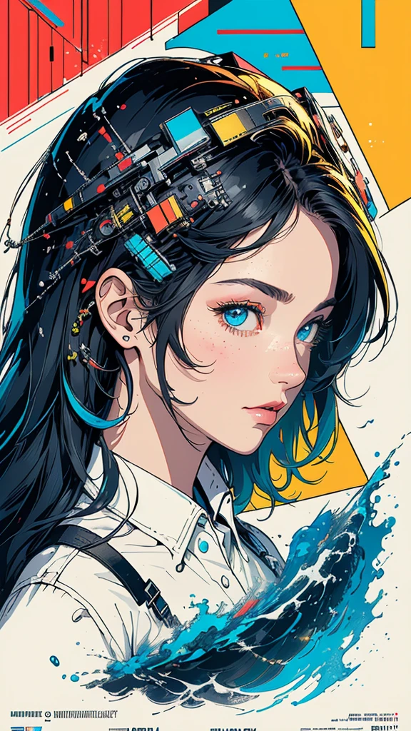 (((masterpiece, highest quality))),(((solo:1.2))),(((1girl:1.2))),32k wallpaper, very detailed, poster, vintage science fiction,(((((geometric cinematic movie poster))))), ((bauhaus)),(shape),(((abstract))),(mid century modern),movie poster,(((((portfolio))))),(((((Close-up))))),(((((bust up))))),((((more various angle)))),(((highlight))),Vast landscape,((((heterochromia)))),(((complete. detailed face))),(((Extremely talented))),(((most complecated machine))),(Colorful color scheme)