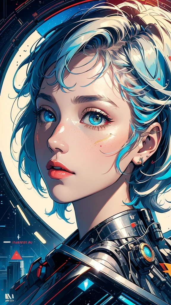 (((masterpiece, highest quality))),(((solo:1.2))),(((1girl:1.2))),32k wallpaper, very detailed, poster, vintage science fiction,(((((geometric cinematic movie poster))))), ((bauhaus)),(shape),(((abstract))),(mid century modern),movie poster,(((((portfolio))))),(((((Close-up))))),(((((bust up))))),((((more various angle)))),(((highlight))),Vast landscape,((((heterochromia)))),(((complete. detailed face))),(((Extremely talented))),(((most complecated machine))),(Colorful color scheme)