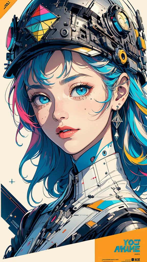 (((masterpiece, highest quality))),(((solo:1.2))),(((1girl:1.2))),32k wallpaper, very detailed, poster, vintage science fiction,(((((geometric cinematic movie poster))))), ((bauhaus)),(shape),(((abstract))),(mid century modern),movie poster,(((((portfolio))))),(((((Close-up))))),(((((bust up))))),((((more various angle)))),(((highlight))),Vast landscape,((((heterochromia)))),(((complete. detailed face))),(((Extremely talented))),(((most complecated machine))),(Colorful color scheme)