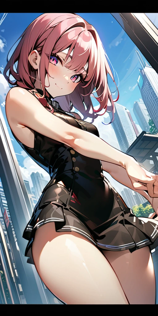 ((Highest quality、masterpiece、Anime Style、Highest quality、High resolution、8k、detailed、ultra-detailed:1.3))、Long legs、Sharp focus:1.2, Beautiful woman with perfect figure:1.4、(smile:1.2), double eyelid、30-year-old woman、Sexy pose、((((Shut your mouth.、One Woman、ワンピース:1.5)))),The background is tokyo