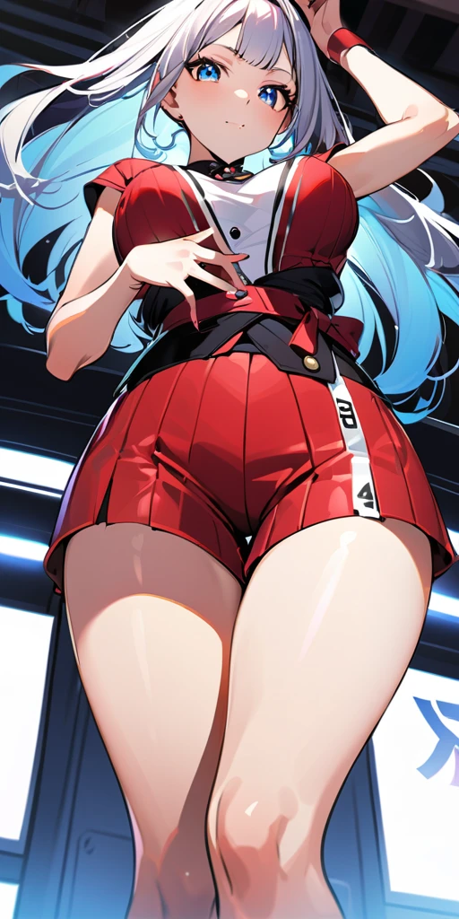((Highest quality、masterpiece、Anime Style、Highest quality、High resolution、8k、detailed、ultra-detailed:1.3))、Long legs、Sharp focus:1.2, Beautiful woman with perfect figure:1.4、(smile:1.2), double eyelid、30-year-old woman、Sexy pose、((((Shut your mouth.、One Woman、ワンピース:1.5)))),The background is tokyo