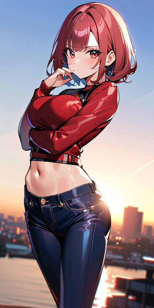 ((Highest quality、masterpiece、Anime Style、Highest quality、High resolution、8k、detailed、ultra-detailed:1.3))、Long legs、Sharp focus:1.2, Beautiful woman with perfect figure:1.4、(smile:1.2), double eyelid、30-year-old woman、Sexy pose、((((Shut your mouth.、One Woman、ワンピース:1.5)))),The background is tokyo