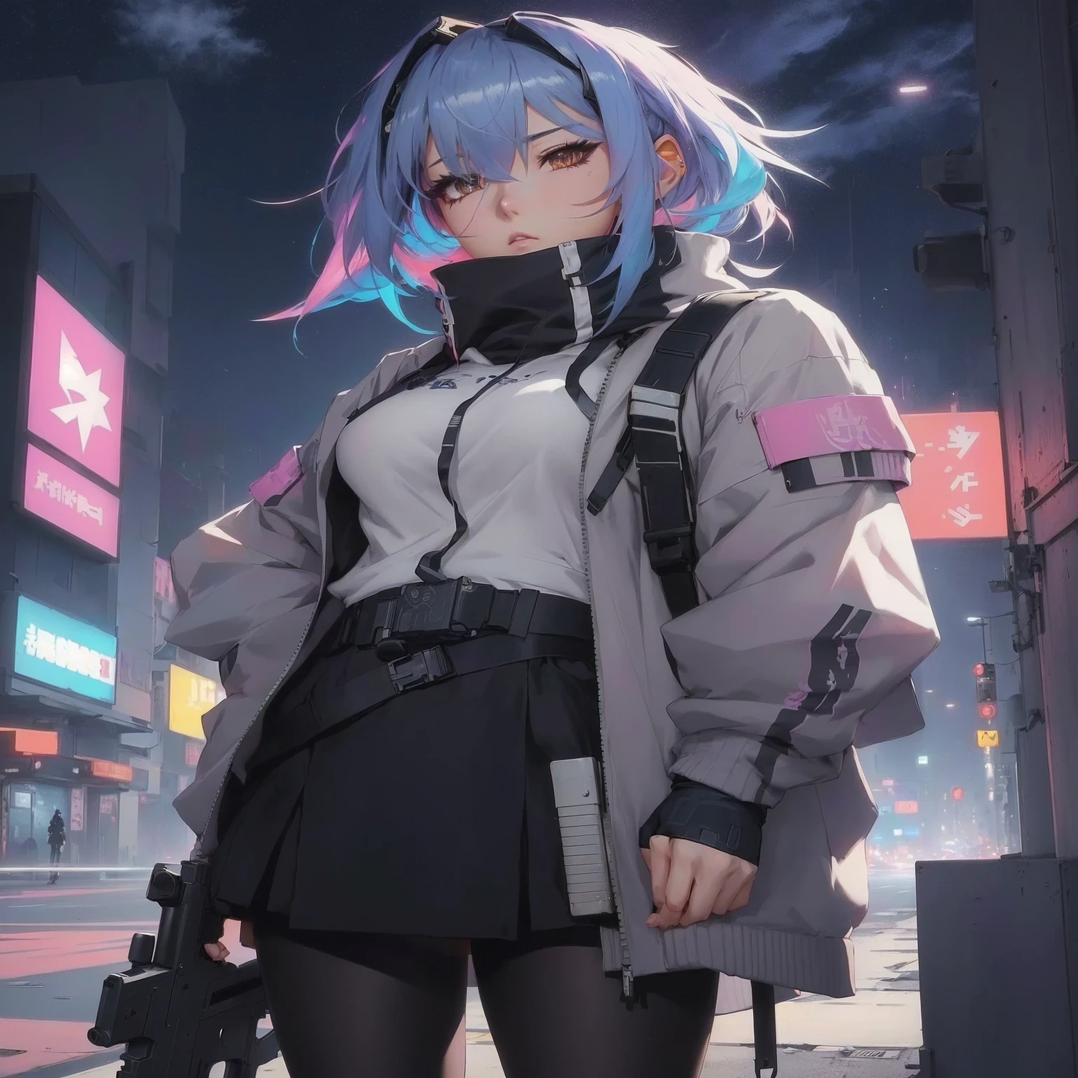 Anime girl holding a gun standing in the middle of a city street, Best Anime 4K Konachan Wallpapers, Anime style 4 k, Bad guy anime 8k, Cyberpunk anime girl in hoodie, Anime style. 8K, guweiz style artwork, Cyberpunk anime girl, 4k anime wallpaper, Digital Cyberpunk Anime Art, Anime Wallpaper 4K
