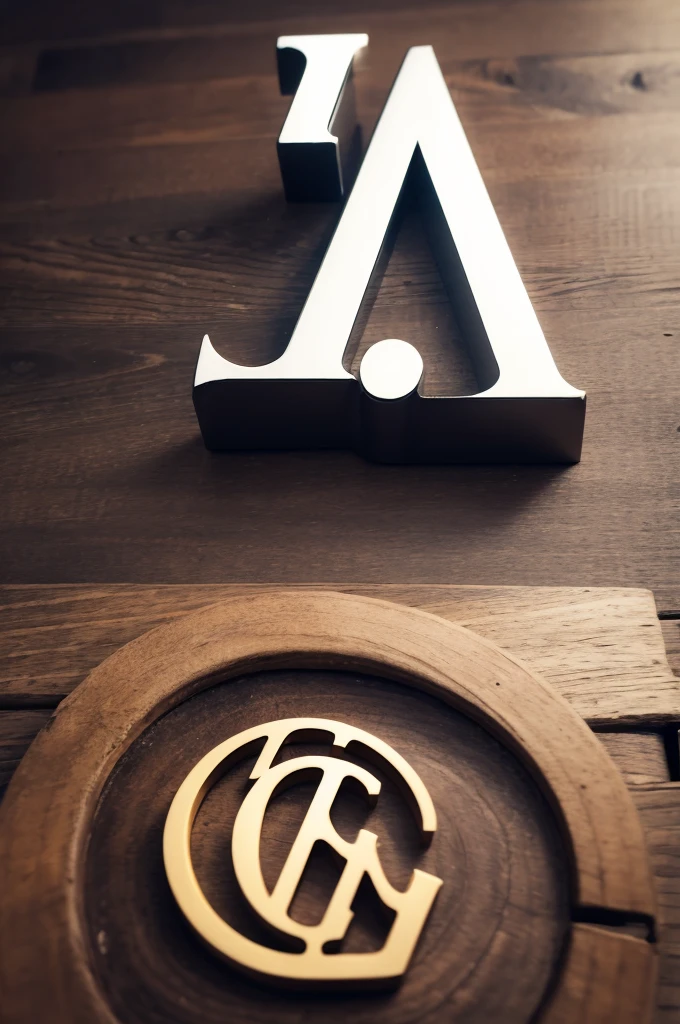 Create a logo using the letters 'J' and 'G'. The logo must include details in dark pink and a gradient from dark to light gold. Make sure the design is sleek and modern.
