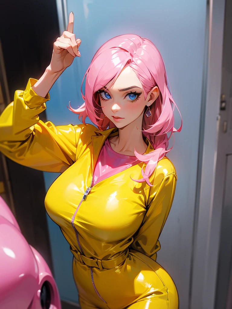arafed woman in a pink dress posing for a picture, sweaty 4 k, pink body, cleavage, busty, bubblegum body, thicc, sexy girl, big breasts!, curvy, clear curvy details, pink vibe, sfw huge breasts, some pink, covered in pink flesh, curvy build, sexy dress, big breasts!!, beautiful curves, big breasts