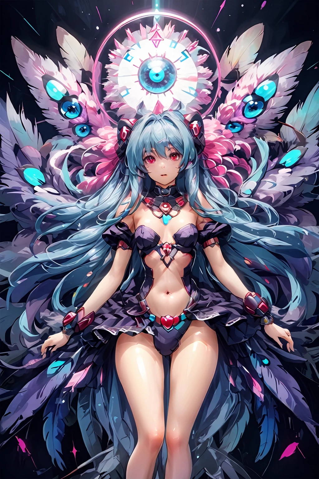 (Highest quality, 4K, 8k, High resolution, masterpiece:1.2), Very detailed, (Realistic, photoRealistic, photo-Realistic:1.37), expressive aesthetics, 1960s counterculture, Brightly colored humanoid, Psychedelic Art, Retro art style, Sharp details, abstract pattern, , , , , , Spiritual world, Psychedelic Background, Fractal Art, Colorful neon lights, A unique and trippy perspective, landscape, Hallucinations, a mind-changing experience, Motion Blur, Fluid movement, Synthesizer Sound, Realistic fur rendering, Rich and vibrant color palette, , Mysterious glow, high contrast lighting, , , One Girl, alone, , , , , , , Glowing Skin, , , Wrist cuff, , , , , Red cheeks, , , , , , Erect nipples, , , Pussy, , Shiny rosy lips, Sexy posture, Dynamic pose,Lens flare, hatsune miku, , orgasm